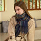 Plaid Fringe Scarf with Soft Woven Fabric Classic Check Pattern and Cozy Wrap Design
