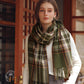 Plaid Fringe Scarf with Soft Woven Fabric Classic Check Pattern and Cozy Wrap Design