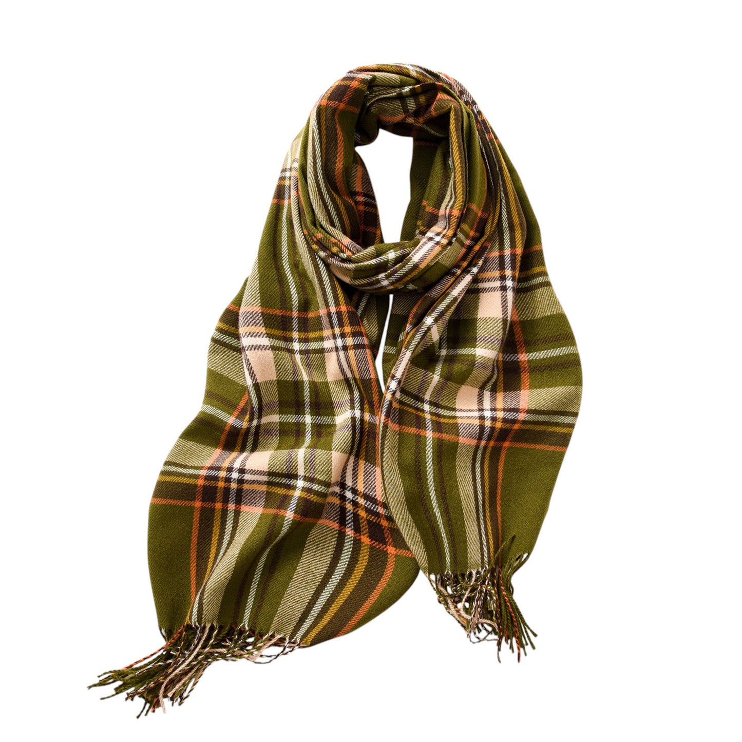 Plaid Fringe Scarf with Soft Woven Fabric Classic Check Pattern and Cozy Wrap Design