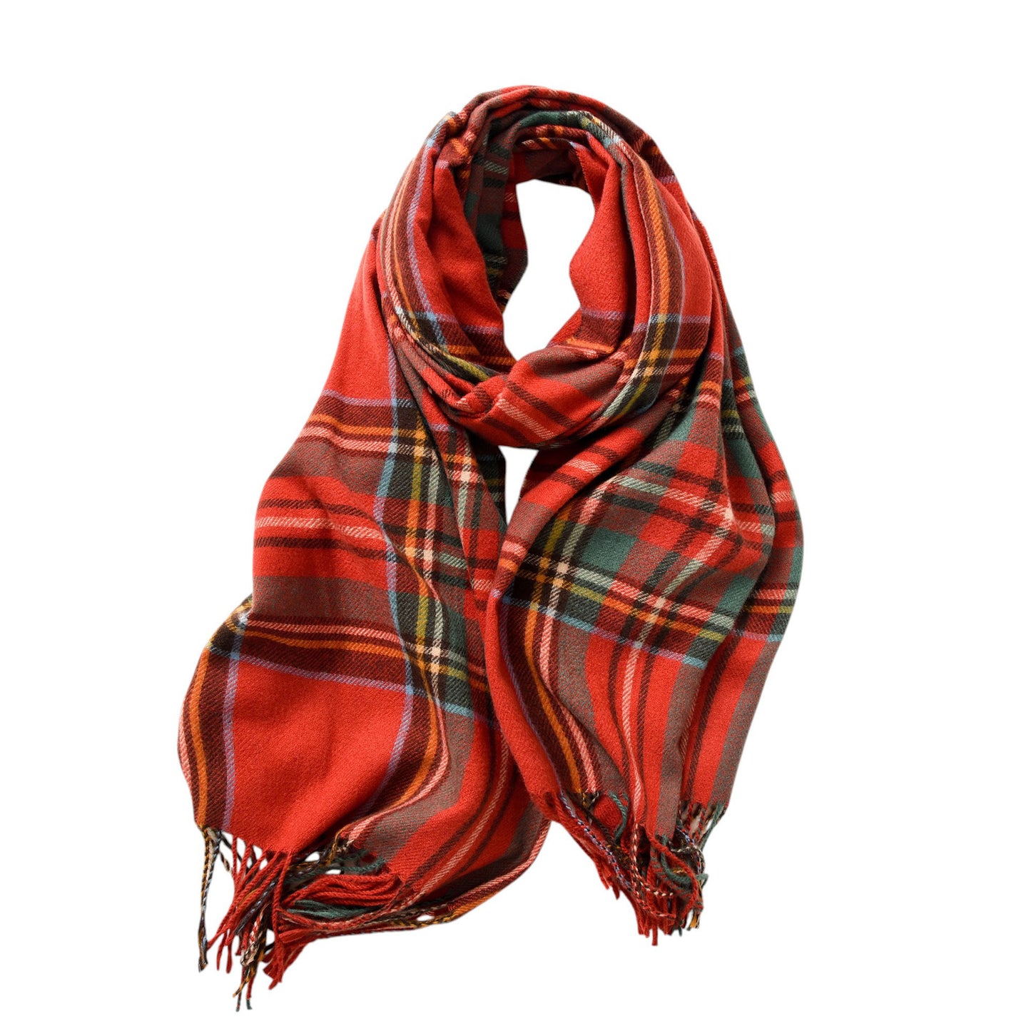Plaid Fringe Scarf with Soft Woven Fabric Classic Check Pattern and Cozy Wrap Design