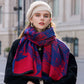 Abstract Print Woven Scarf with Soft Lightweight Fabric Modern Pattern and Frayed Edge Detailing