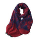 Abstract Print Woven Scarf with Soft Lightweight Fabric Modern Pattern and Frayed Edge Detailing