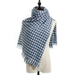 Houndstooth Woven Scarf with Soft Cozy Fabric Classic Black and White Check and Fringe Trim