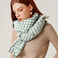 Houndstooth Woven Scarf with Soft Cozy Fabric Classic Black and White Check and Fringe Trim