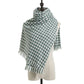 Houndstooth Woven Scarf with Soft Cozy Fabric Classic Black and White Check and Fringe Trim