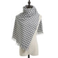 Houndstooth Woven Scarf with Soft Cozy Fabric Classic Black and White Check and Fringe Trim