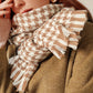 Houndstooth Woven Scarf with Soft Cozy Fabric Classic Black and White Check and Fringe Trim