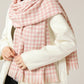 Houndstooth Woven Scarf with Soft Cozy Fabric Classic Black and White Check and Fringe Trim