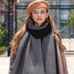 Color Block Woven Scarf with Soft Cozy Fabric Modern Neutral Tones and Textured Design