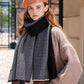 Color Block Woven Scarf with Soft Cozy Fabric Modern Neutral Tones and Textured Design