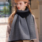 Color Block Woven Scarf with Soft Cozy Fabric Modern Neutral Tones and Textured Design