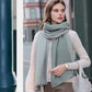 Color Block Woven Scarf with Soft Cozy Fabric Modern Neutral Tones and Textured Design