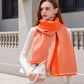 Color Block Woven Scarf with Soft Cozy Fabric Modern Neutral Tones and Textured Design