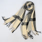 Classic Oversized Plaid Scarf with Tassel Trim Wrap Warm Shawl - 71IN¡Á27IN