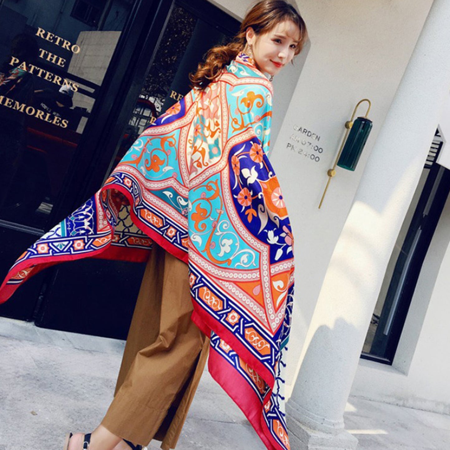 Vintage Oversized Scarf Lightweight Versatile Wrap for Beach Travel and Everyday Styling - 70.9IN¡Á35.4IN