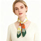 Satin Square Scarf with Vibrant Artistic Prints and Versatile Styling - 27.5IN¡Á27.5IN