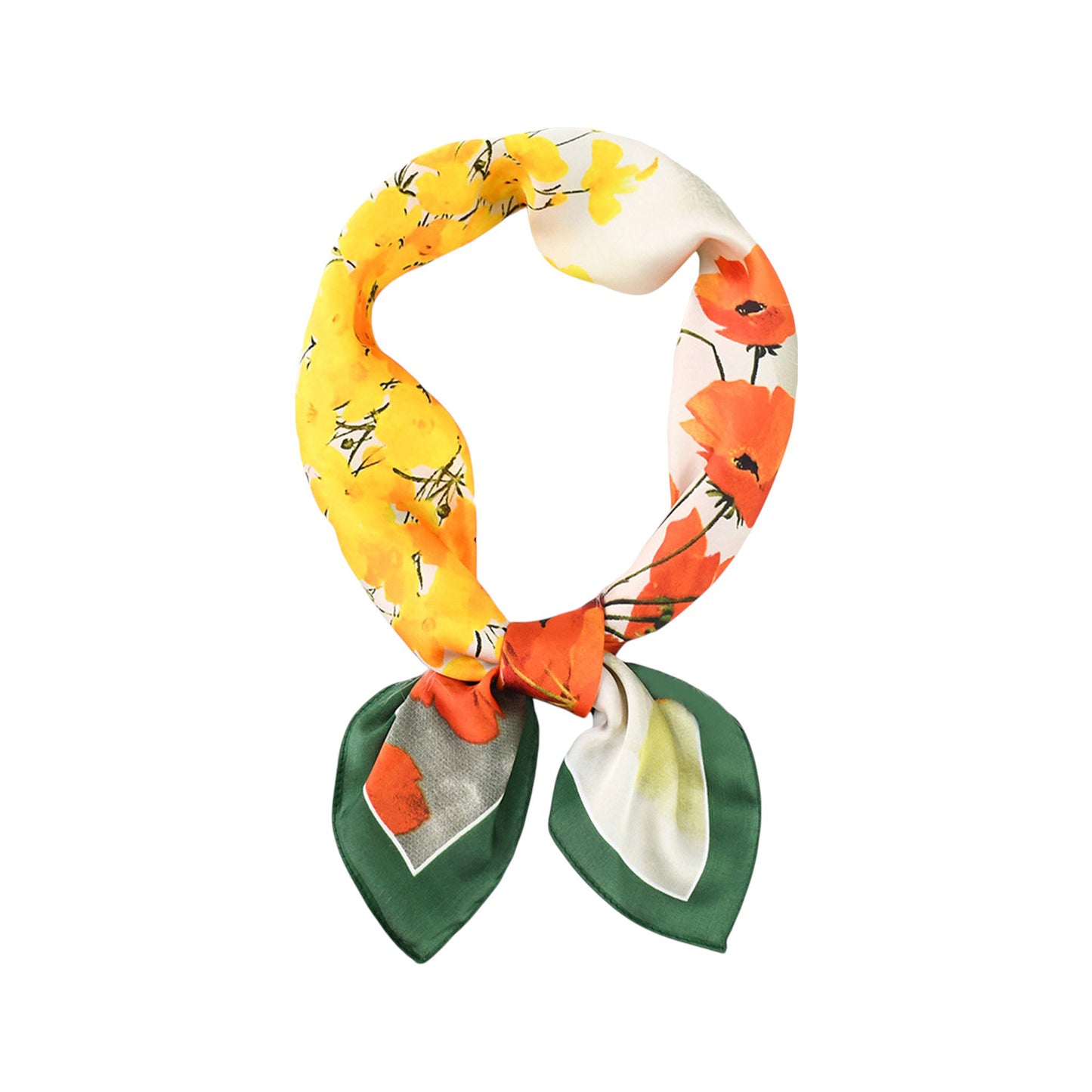 Satin Square Scarf with Vibrant Artistic Prints and Versatile Styling - 27.5IN¡Á27.5IN