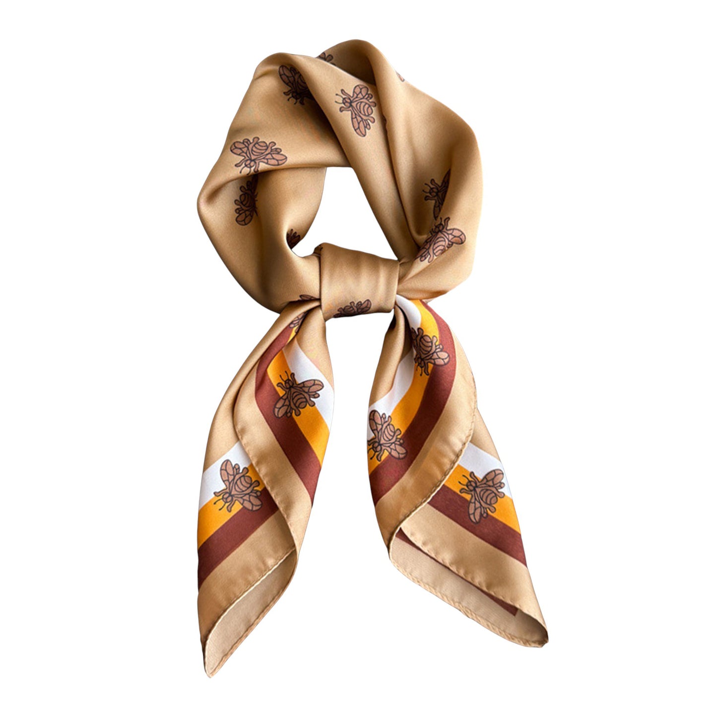 Satin Square Scarf with Elegant Print Design for Neck and Hair Accessories - 27.5IN¡Á27.5IN