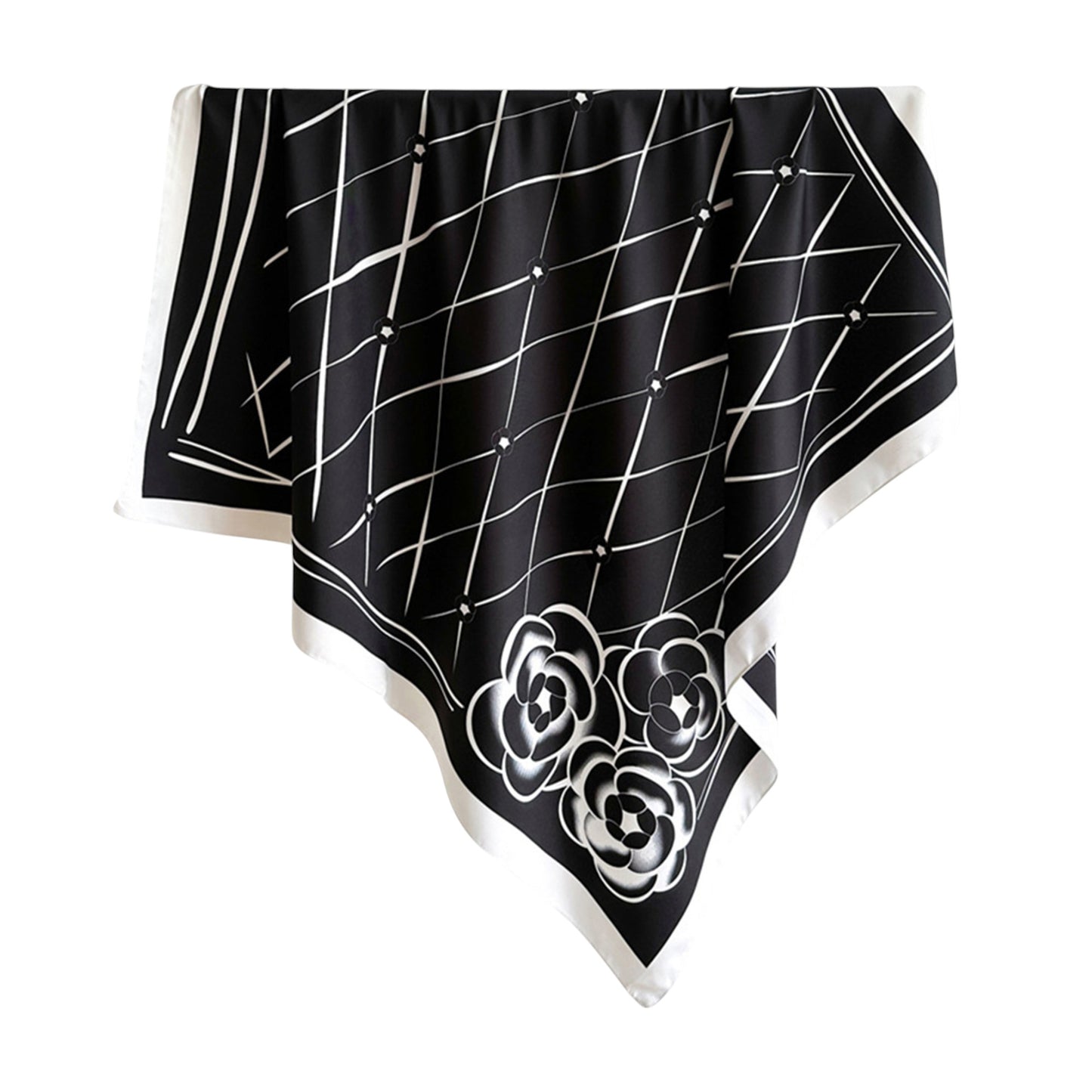 Oversized Women's Stripe Satin Square Scarf Fashionable Neck Hair Bag Accessory - 35.4IN¡Á35.4IN