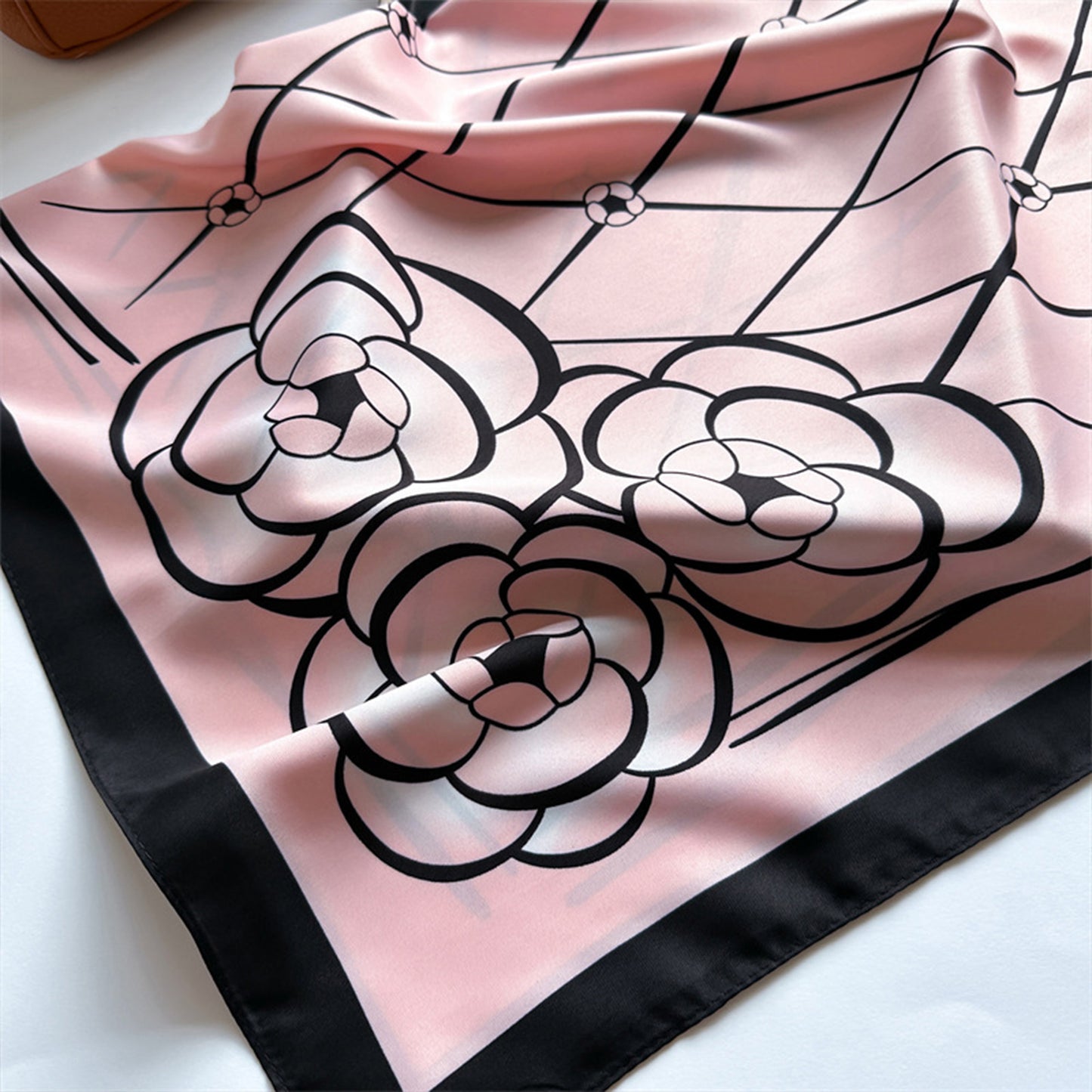 Oversized Women's Stripe Satin Square Scarf Fashionable Neck Hair Bag Accessory - 35.4IN¡Á35.4IN