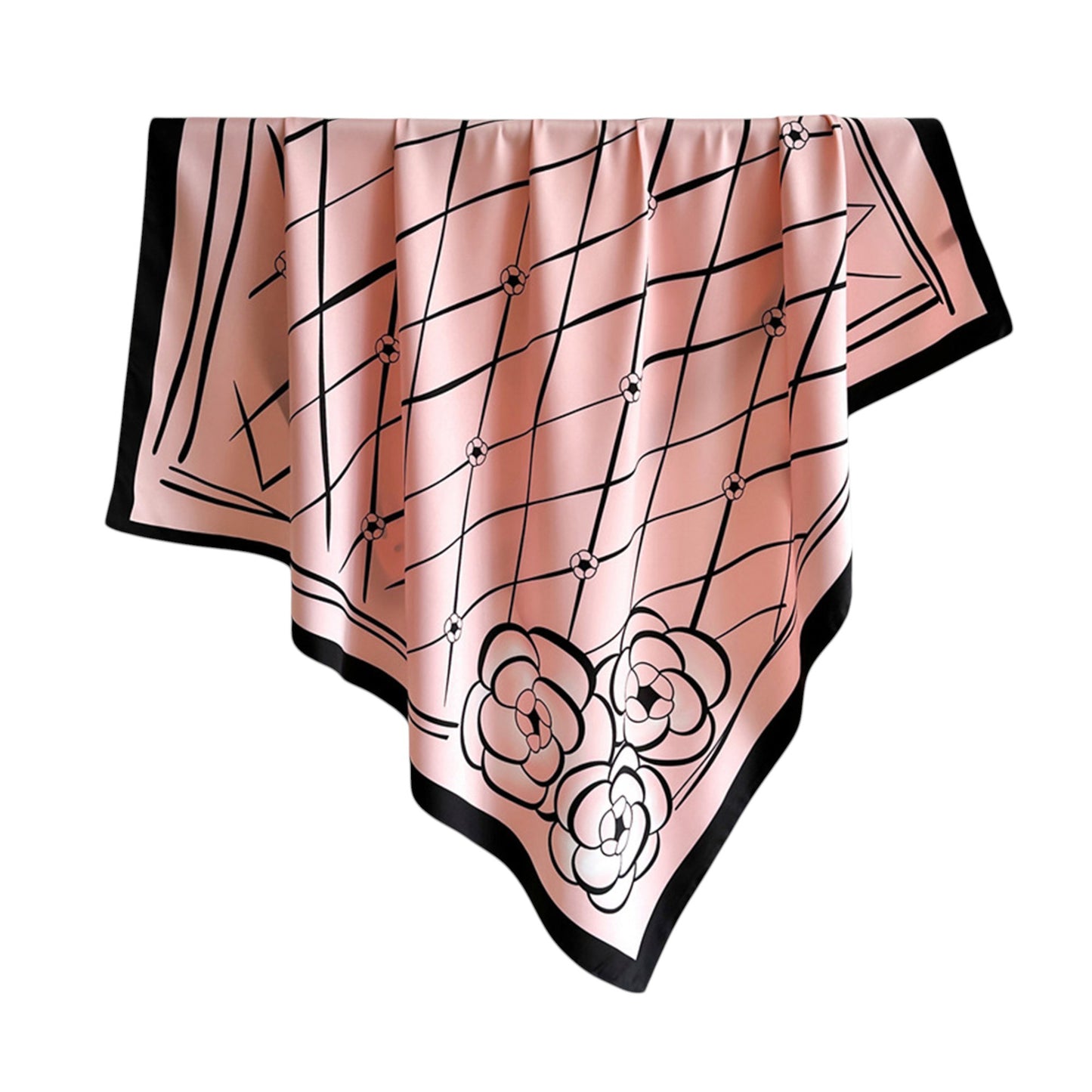 Oversized Women's Stripe Satin Square Scarf Fashionable Neck Hair Bag Accessory - 35.4IN¡Á35.4IN