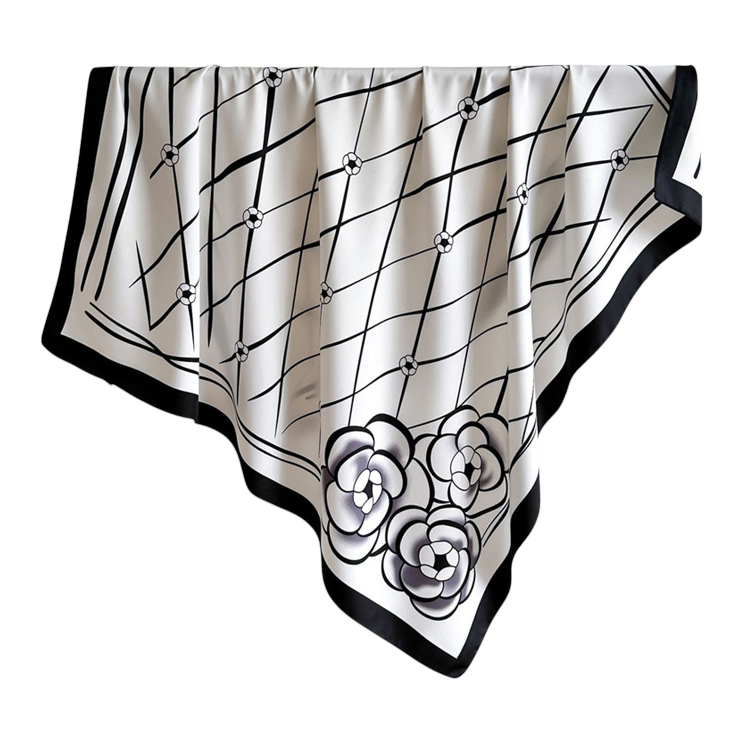 Oversized Women's Stripe Satin Square Scarf Fashionable Neck Hair Bag Accessory - 35.4IN¡Á35.4IN