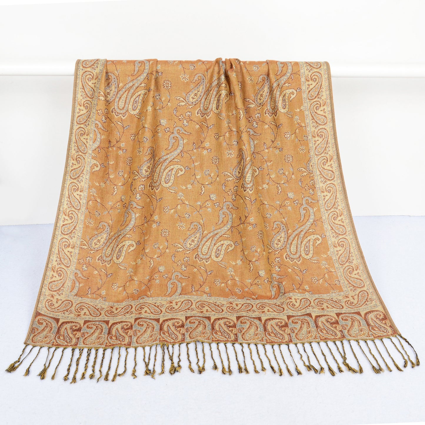 Autumn Winter Vintage Faux Cashmere Tassel Shawl Wrap with Soft Breathable Weave - 71IN¡Á27IN