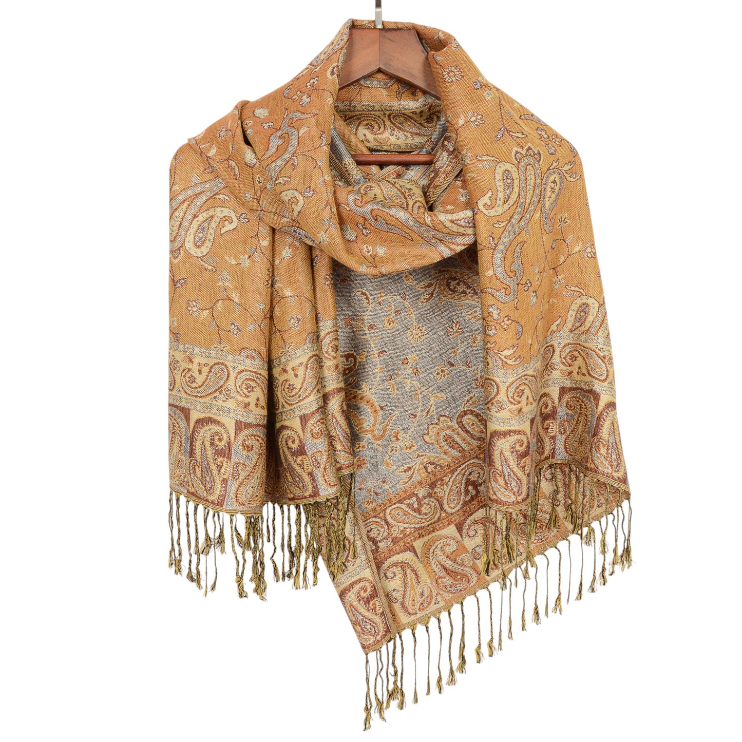 Autumn Winter Vintage Faux Cashmere Tassel Shawl Wrap with Soft Breathable Weave - 71IN¡Á27IN