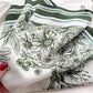 Floral Print Square Scarf with Striped Border 26.7¡Á26.7 inches