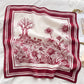 Floral Print Square Scarf with Striped Border 26.7¡Á26.7 inches