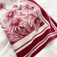 Floral Print Square Scarf with Striped Border 26.7¡Á26.7 inches