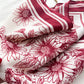 Floral Print Square Scarf with Striped Border 26.7¡Á26.7 inches