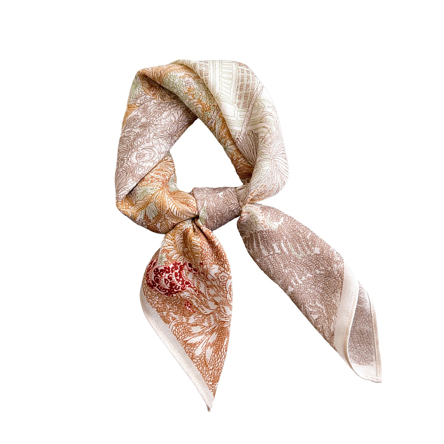 Vintage Landscape Print Square Scarf 26.7¡Á26.7 Inches