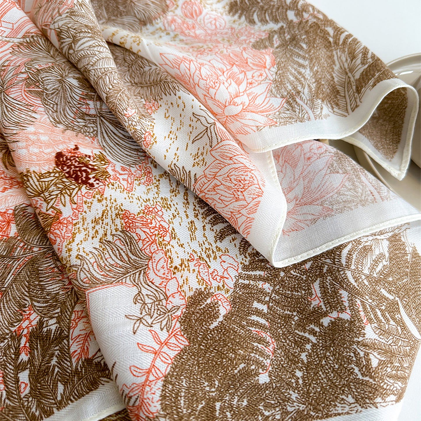 Vintage Landscape Print Square Scarf 26.7¡Á26.7 Inches