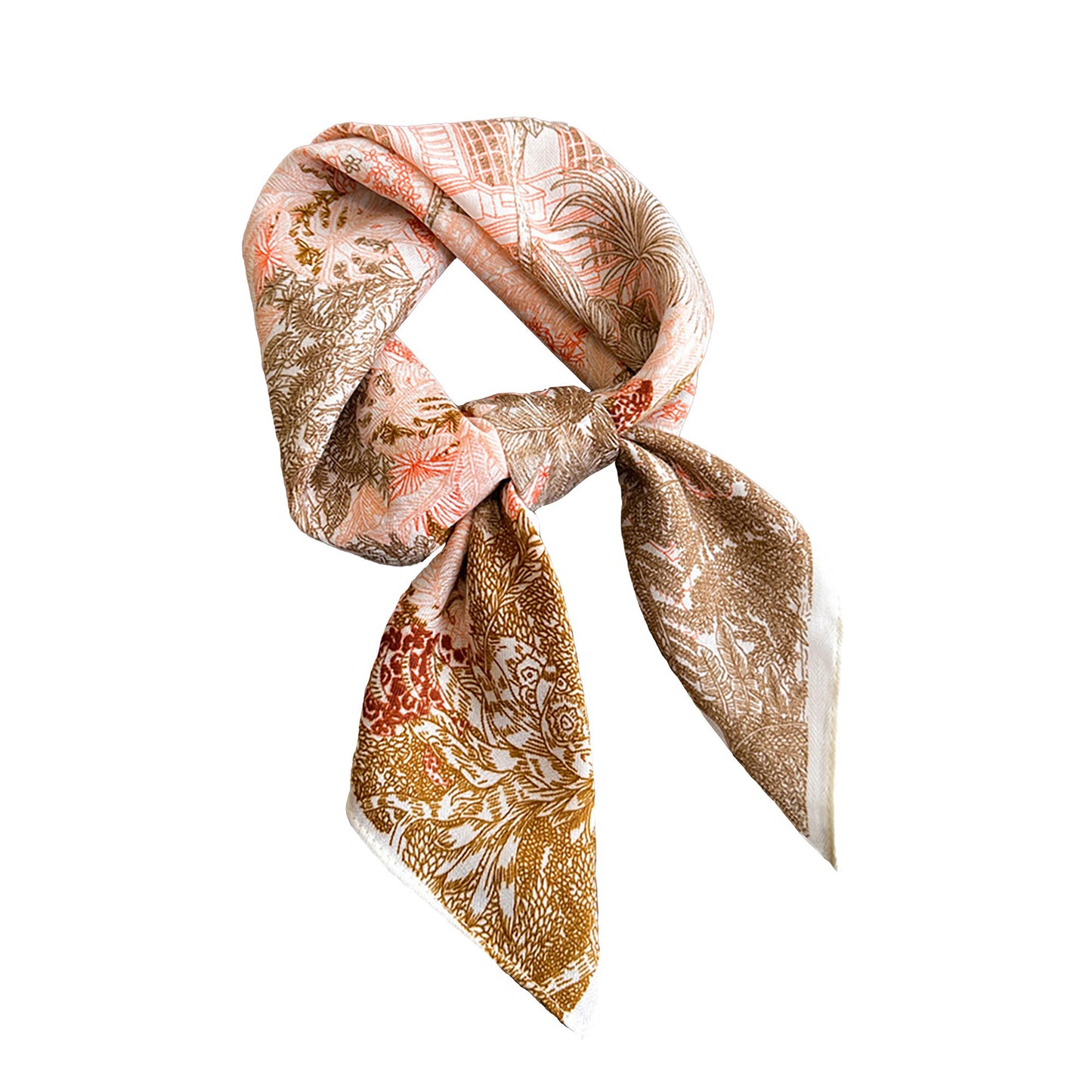 Vintage Landscape Print Square Scarf 26.7¡Á26.7 Inches