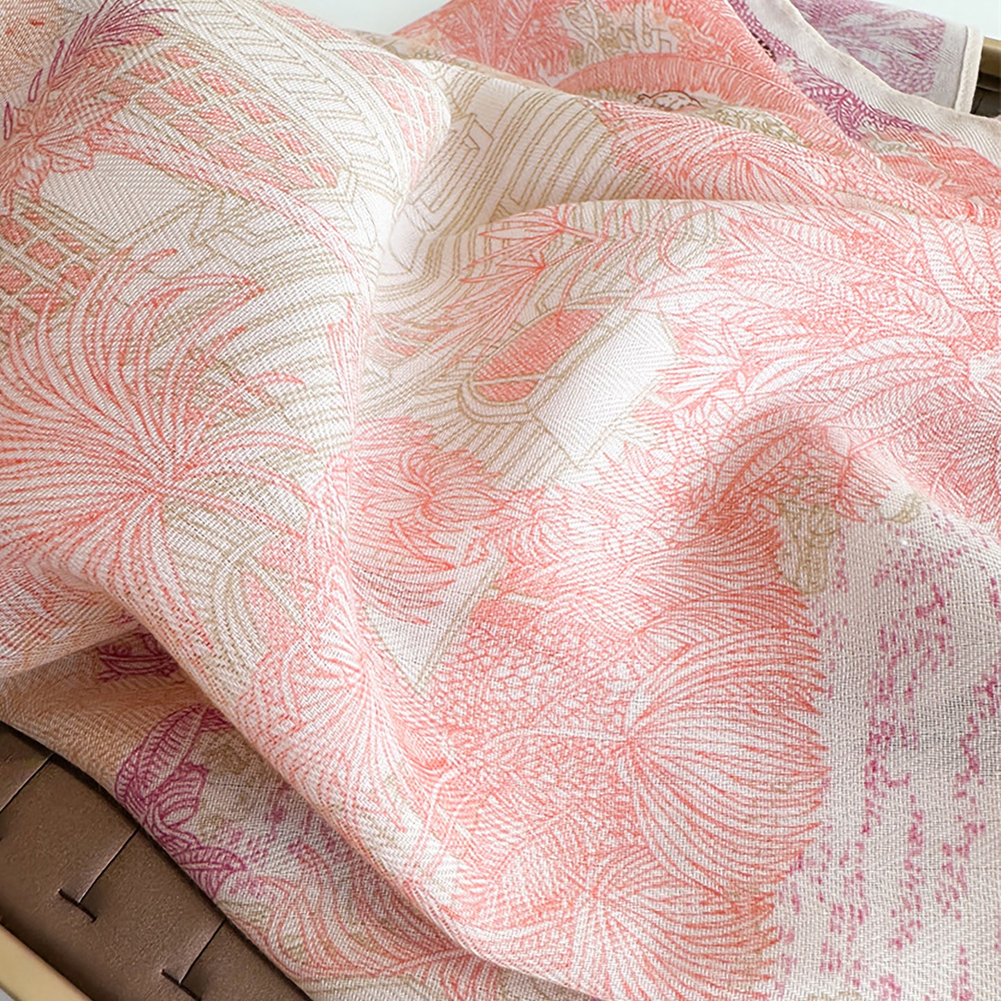 Vintage Landscape Print Square Scarf 26.7¡Á26.7 Inches