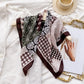 Patchwork Geometric Print Cotton-Linen Feel Square Scarf 26.7¡Á26.7 Inches