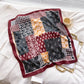 Patchwork Geometric Print Cotton-Linen Feel Square Scarf 26.7¡Á26.7 Inches