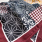 Patchwork Geometric Print Cotton-Linen Feel Square Scarf 26.7¡Á26.7 Inches