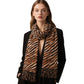 Zebra Pattern Soft Brushed Scarf with Fringe Tassel Ends 70.5¡Á27.5 Inches