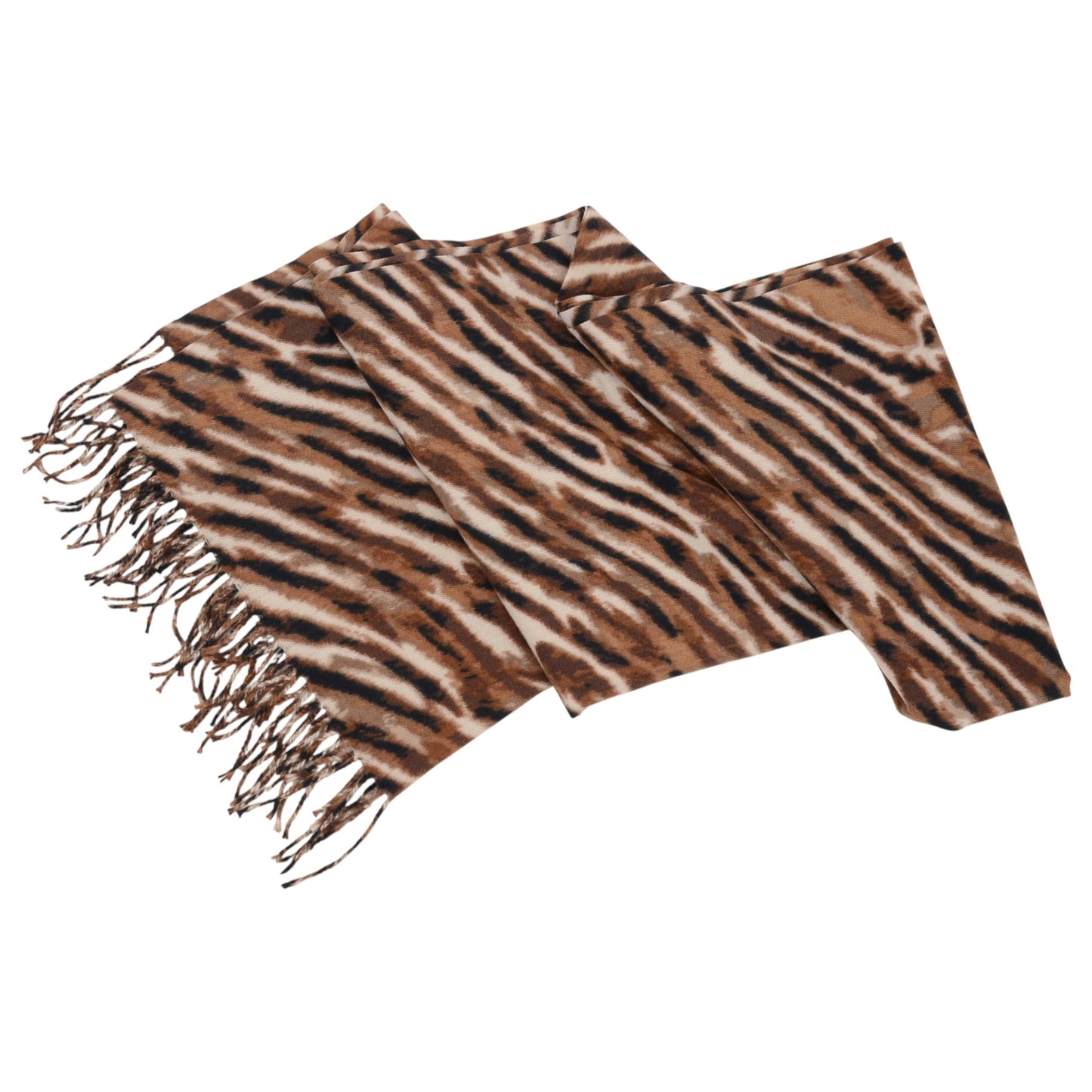 Zebra Pattern Soft Brushed Scarf with Fringe Tassel Ends 70.5¡Á27.5 Inches