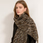Zebra Pattern Soft Brushed Scarf with Fringe Tassel Ends 70.5¡Á27.5 Inches