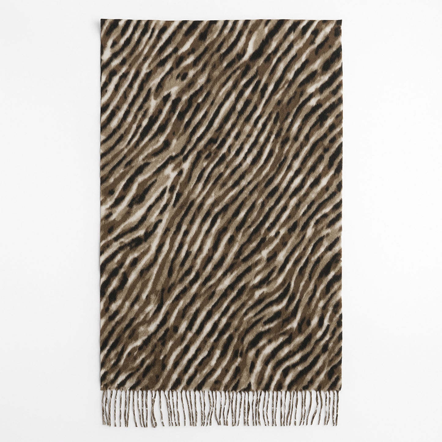 Zebra Pattern Soft Brushed Scarf with Fringe Tassel Ends 70.5¡Á27.5 Inches