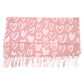 Soft Heart Pattern Brushed Scarf with Fringe Tassel Ends 70.5¡Á27.5 Inches