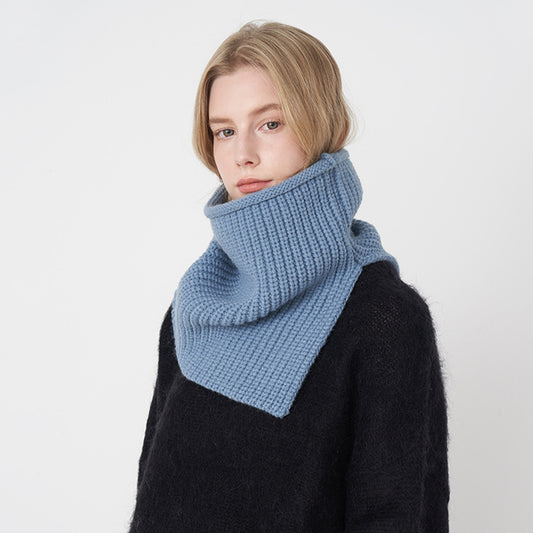 Womens Windproof Ribbed Knit Neck Warmer Split Layerable Style 12¡Á12 Inches