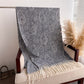 Jacquard Knit Scarf with Tassel Fringe and Bohemian Floral Pattern 78.5¡Á26 Inches