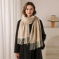 Jacquard Knit Scarf with Tassel Fringe and Bohemian Floral Pattern 78.5¡Á26 Inches