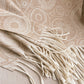 Jacquard Knit Scarf with Tassel Fringe and Bohemian Floral Pattern 78.5¡Á26 Inches
