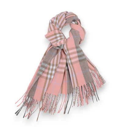 Classic Plaid Cashmere-Feel Scarf with Fringed Edges 78.5¡Á24 Inches