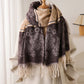 Scarf with Jacquard Geometric and Paisley Pattern Fringe Design 78.5¡Á27.5 Inches